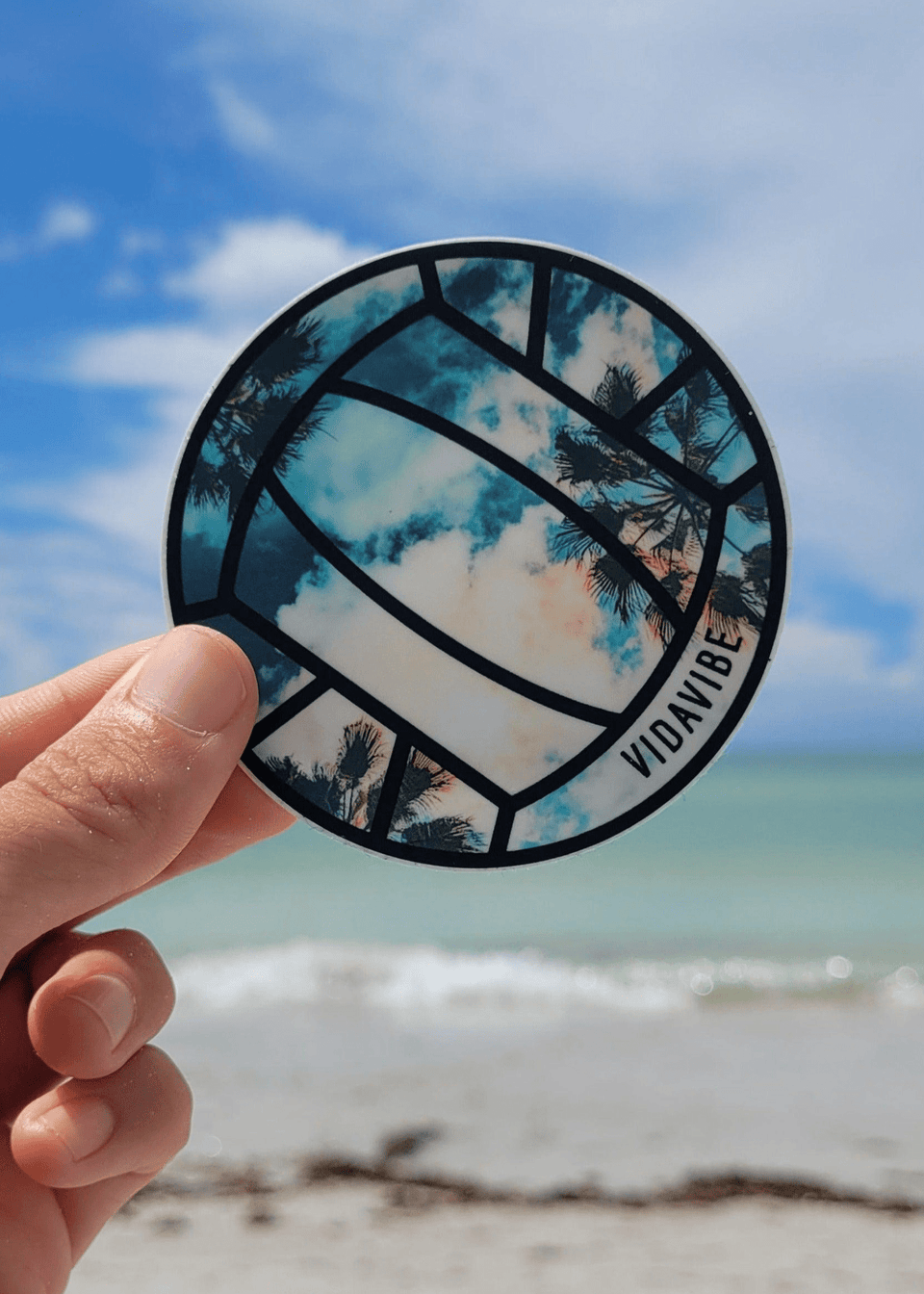 Palm Tree Volleyball Sticker